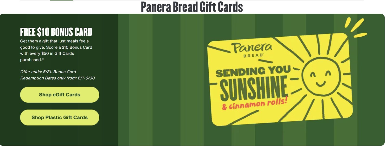 Panera Bread Gift Cards