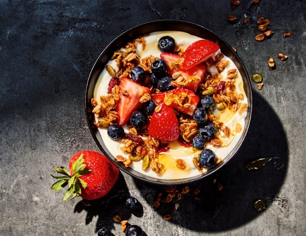 Greek Yogurt with Mixed Berries Parfait